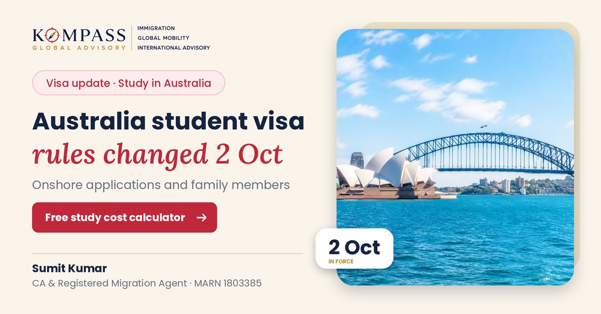 Australia student visa changes from 2 October 2026, Sydney Harbour