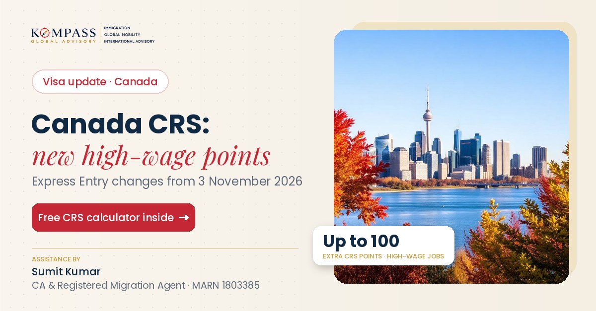 Canada Express Entry: new CRS points for high-wage occupations from 3 November 2026