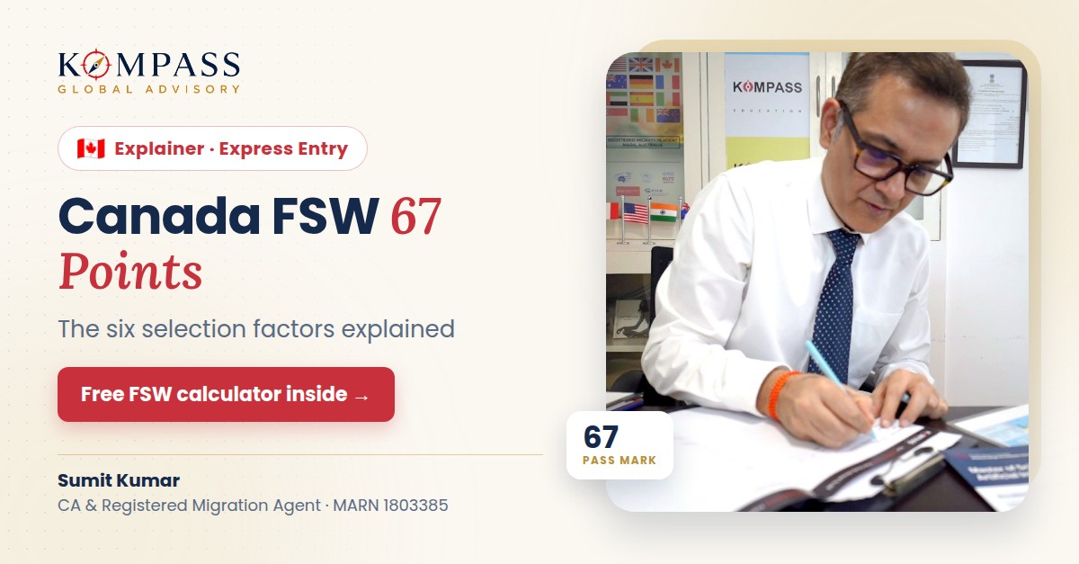Canada FSW 67 Points — Sumit Kumar reviewing an application