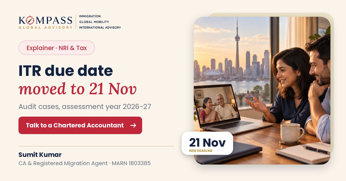 ITR due date extended to 21 November 2026 for audit cases, assessment year 2026-27