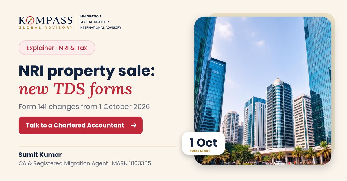 NRI property sale TDS India Form 141 changes from 1 October 2026